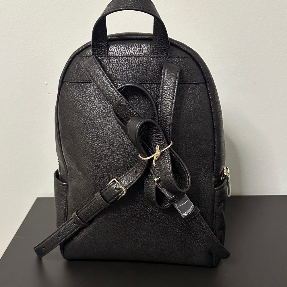 Kate Spade Black Pebbled Backpack NWOT.Fits IPad Plastic on Hardware 💯 Authentic - Picture 4 of 16